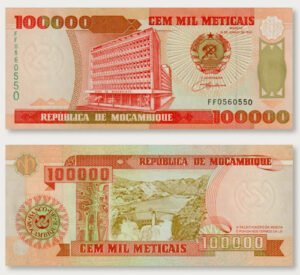 Billete De Mozambique 100,000 Metical Nuevo S. Circular 1993