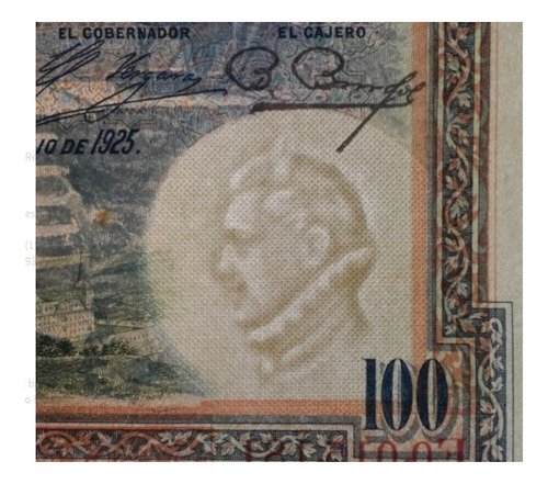Billete De España 100 Peseta El Rey Felipe Il 1925 Circulado