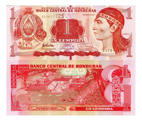 Billete De Honduras 1 Lempira, Nuevo Sin Circular, 2019