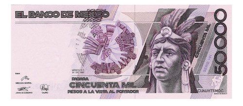 Billete De Mexico ,000 Pesos, Cuauhtémoc Nuevo Sin C 1988