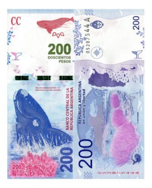 Billete De Argentina 200 Pesos, Nuevo Sin Circular, Ballena