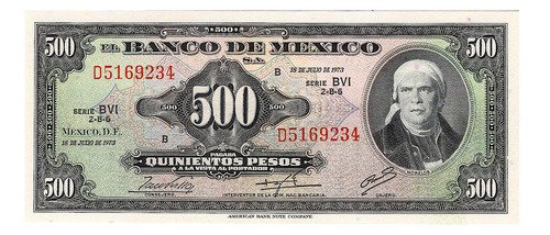 Billete De Mexico 0 Pesos Morelos Nuevo Sin Circular 1974