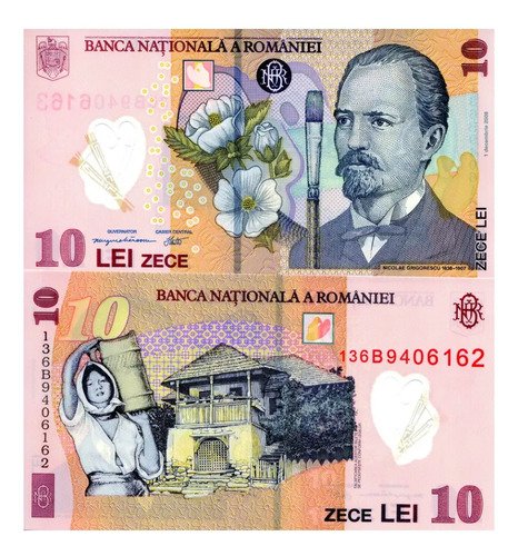 Billete De Rumania 10 Leu Nicolae Grigores Polímero Nvo 2018