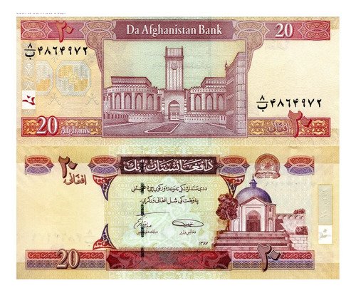 D_799145-MLM72045284337_102023-O.jpg Billete De Afganistán De 20 Afghanis Nuevo Sin Circular 2016