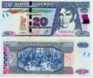 Billete De Guatemala 20 Quetzales, Nuevo Sin Circular, 2021