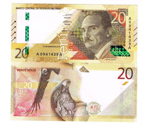 Billete De Perú De 20 Soles Nuevo Sincircular Condor 2019
