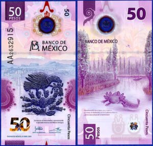 D_805726-MLM94398848774_102025-O.jpg Billete Fundación Tenochtitlán Ajolote, Serie A A, 2021