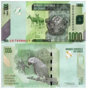 Billete De Congo 1000 Francos 2020 Nuevo Sin Circular, Loro