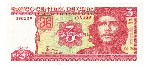 Billete Del Che Guevara De 3 Pesos 2005 Nuevo Sin Circular