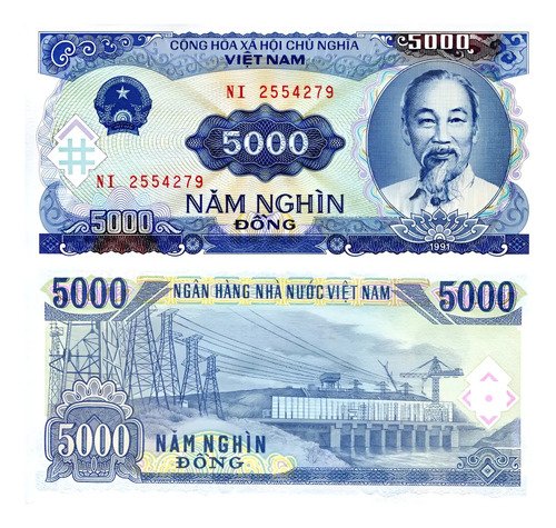 Billete  Vietnam Del Norte 5,000 Dong, Nvo Sin Circular 1991