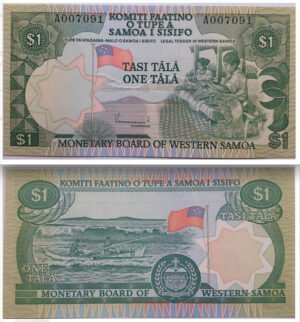 Billete De Samoa 1 Tala, Nuevo Sin Circular 1980,  Oceanía