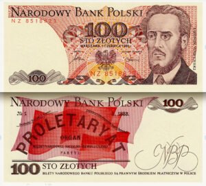 Billete De Polonia 100 Zlotych Ludwik Waryski Nvo Sn C 1986