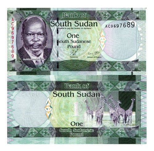D_823159-MLM48841688005_012022-O.jpg Billete De Sudán Del Sur 1 Pound 2011 Nvo Sincircular Jirafa
