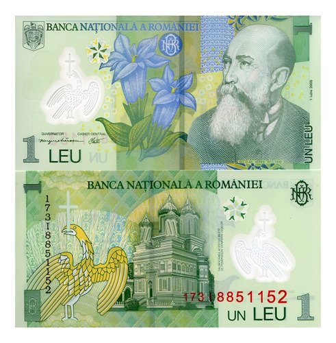 Billete De Rumania 1 Leu 2018 Nicolae Lorga Nuevo Polímero