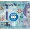 Billete De Islas Caimán 1 Dollar Reina Isabel Il 2022 60aniv
