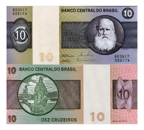 Billete De Brasil 10 Cruzeiros, Nuevo Sin Circular, 1980