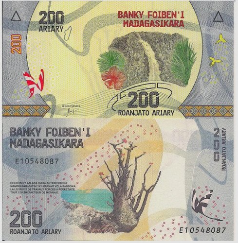 Billete De Madagascar 200 Ariary 2020 Nvo. Sin Circular Rana