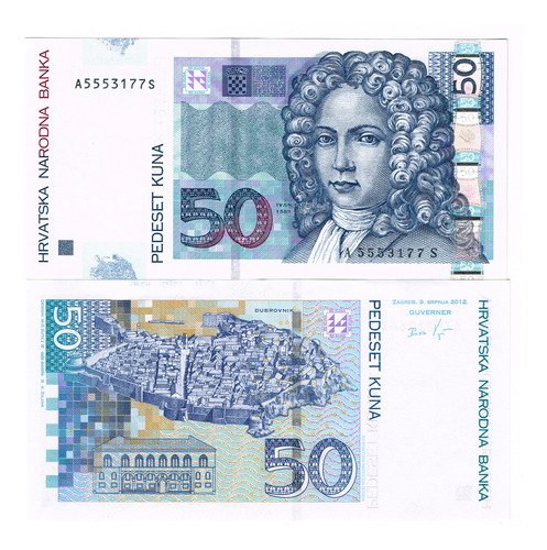 Billete De Croacia 50 Kunas Poeta Ivan Gundulic Nuevo Sin C.
