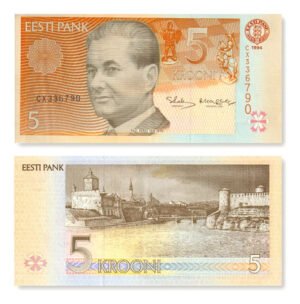 Billete De Estonia 5 Kroonis Paul Keres Ajedrecista Nvo 1994