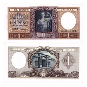 D_847245-MLM94587899367_102025-O.jpg Billete De Argentina 1 Peso Efigie La Justicia 1956 Nuevo Sc