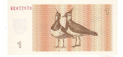Billete De Lituania 1 Talonas Aves Avefrías Nvo Sin Circular