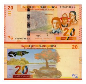 D_850096-MLM92605687719_092025-O.jpg Billete De Bolivia 20 Bolivianos Nuevo Sin C. Caimán 2018