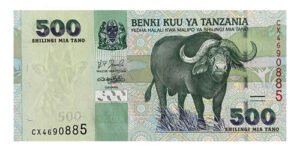 Billete De Tanzanía 500 Chelines, Búfalo, Nuevo Sin Circular