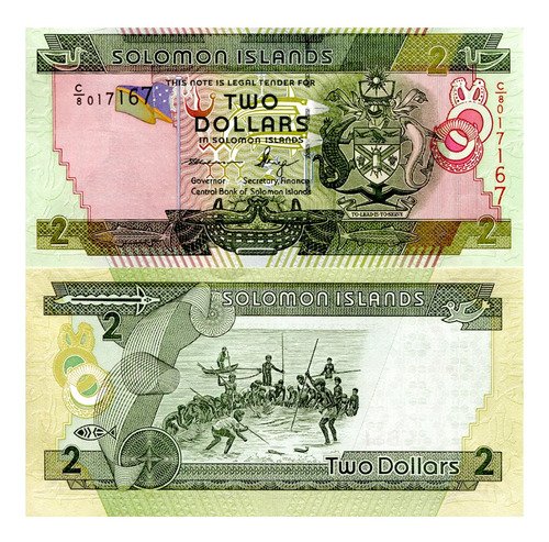 Billete De Las Islas Salomón De 2 Dolares Nuevo 2011 Oceanía