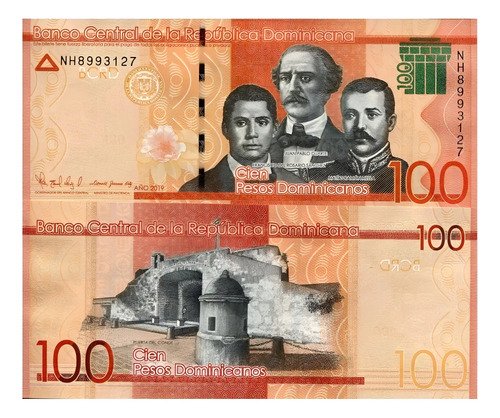 Billete De República Dominicana 100 Pesos 2019 Padres Dela P