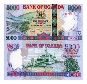 Billete De Uganda 5,000 Chelínes Lago Bunyonyi 2009 Nuevo Sc