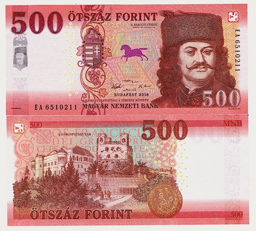 Billete De Hungría 500 Florines F. Rákóczi Nuevo Sin C. 2018