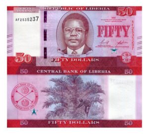 Billete De Liberia 50 Dollars 2022, Pte. Kayon, Nuevo Sin C.