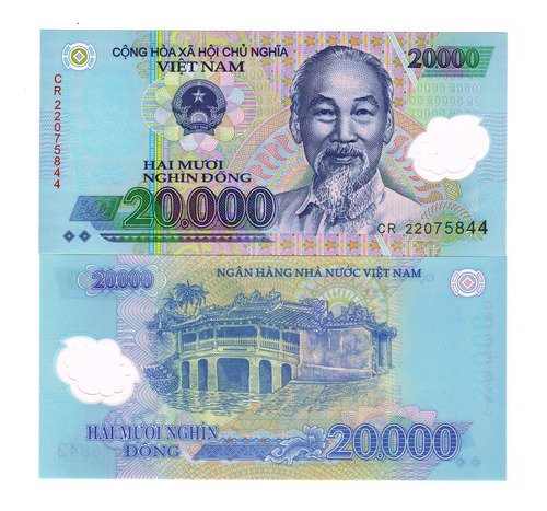Billete De Vietnam 20,000 Dong Ho Chi Minh Polímero Nvo 2022