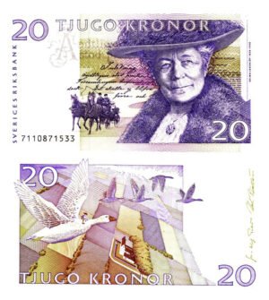 Billete De Suecia 20 Coronas Escritora Selma Lagerlöf Nuevo