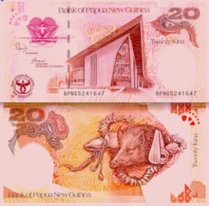 Billete De Papúa Nueva Guinea 20 Kina Conmemorativo Polímero