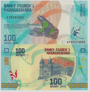 Billete De Madagascar 100 Ariary 2017 Nvo. Sin Circular Rana