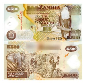 D_891391-MLM86958383889_062025-O.jpg Billete De Zambia 500 Kwachas Águila Y Elefante Polímero Nsc