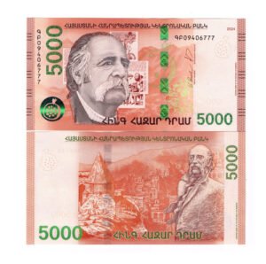 Billete De Armenia 5000 Dram Escritor Saroyan Nuevo S C.2018