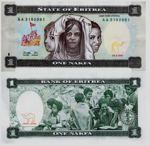 Billete De Eritrea 1 Nafka 1997 Nuevo Sin Circular