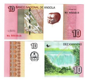 Billete De Angola 10 Kwanza Cataratas De Luena Emitido 2012
