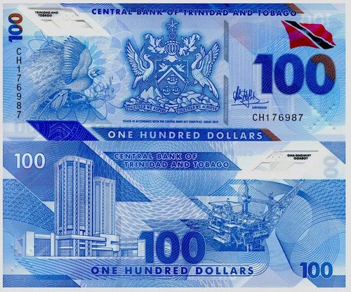 D_915378-MLM49777879417_042022-O.jpg Billete De Trinidad Y Tobago 100 Dollar 2019 Polímero Nuevo