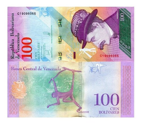 Billete De Venezuela 100 Bolívares Ezequiel Zamora Mono 2018