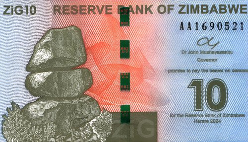 D_919768-MLM95308970054_102025-O.jpg Billete De Zimbabue 10 Dolar Nuevo Sn Circular Chiremba 2024