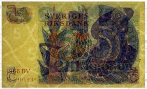 Billete De Suecia 5 Coronas Rey Gustavo Vasa Nuevo Sn C 1978