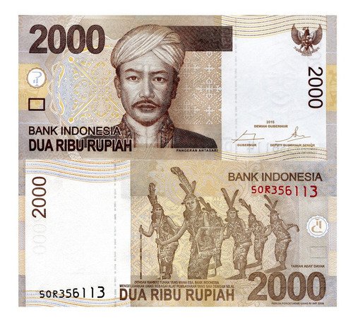 Billete De Indonesia 2,000 Rupiah Nuevo Sin Circular 2015