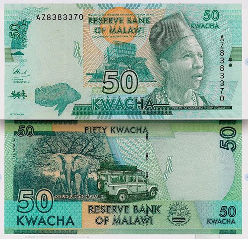 Billete De Malaui 50 Kwacha Elefante Nuevo Sin Circular 2020