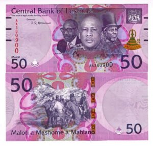 Billete De Lesotho 50 Maloti 2021 Nuevo Sin Circular 3 Reyes