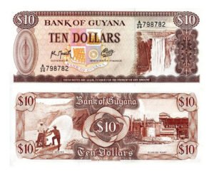 Billete De Guyana $ 10 Dólares 1992 Catarata Kaieteur Nvo Sc