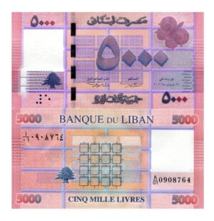Billete De Líbano De 5,000 Livres De 2021 Nuevo Sin Circular