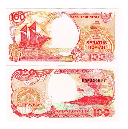 Billete De Indonesia 100 Rupiahs Velero Nvo Sn Circular 2000